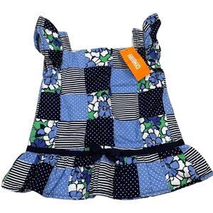 Gymboree Girls Patchwork Tank Top 5T Blue Floral NWT